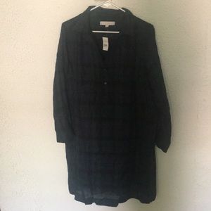 NWT Loft Navy Blue and Green Plaid shirt dress